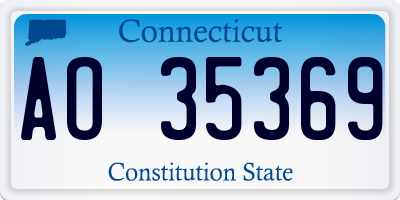 CT license plate AO35369