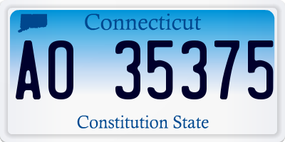 CT license plate AO35375
