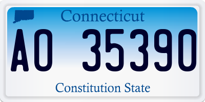 CT license plate AO35390