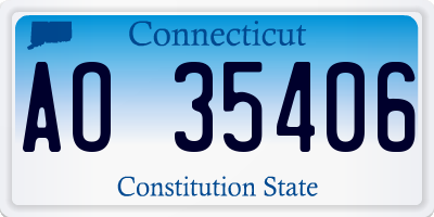 CT license plate AO35406
