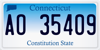 CT license plate AO35409