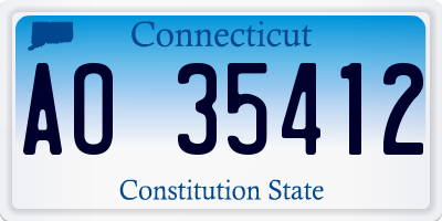 CT license plate AO35412