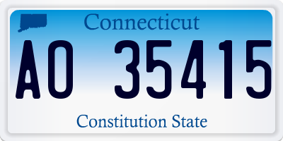 CT license plate AO35415