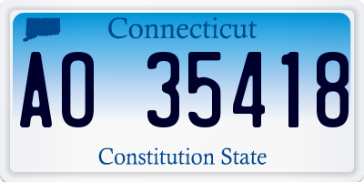 CT license plate AO35418