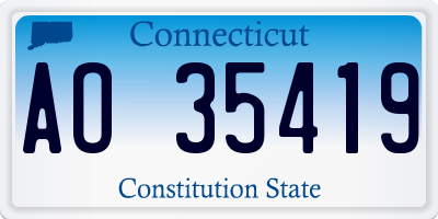 CT license plate AO35419