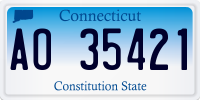 CT license plate AO35421