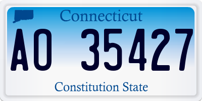 CT license plate AO35427