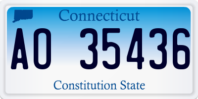 CT license plate AO35436