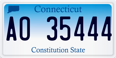 CT license plate AO35444