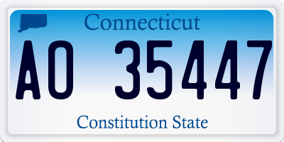 CT license plate AO35447