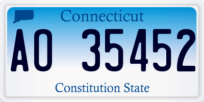 CT license plate AO35452