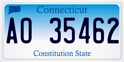CT license plate AO35462