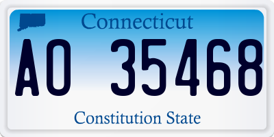 CT license plate AO35468