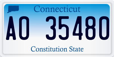 CT license plate AO35480