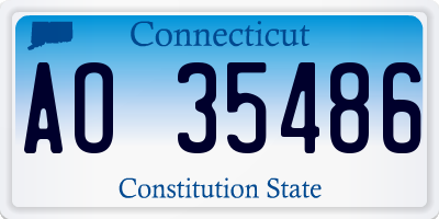 CT license plate AO35486