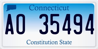 CT license plate AO35494