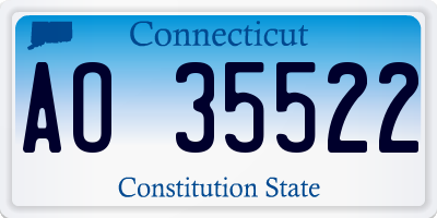 CT license plate AO35522