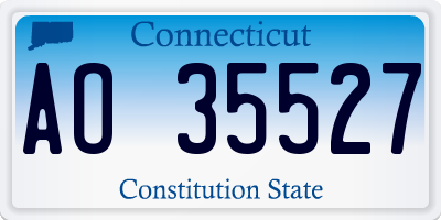 CT license plate AO35527