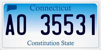 CT license plate AO35531