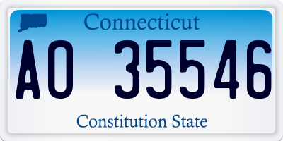 CT license plate AO35546