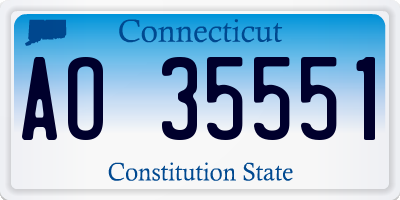 CT license plate AO35551