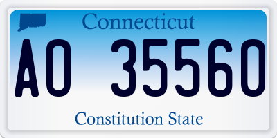 CT license plate AO35560