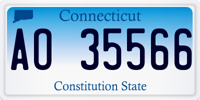 CT license plate AO35566