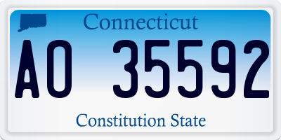 CT license plate AO35592