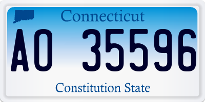 CT license plate AO35596