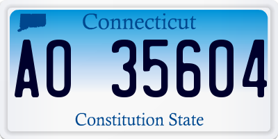 CT license plate AO35604
