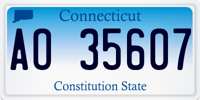 CT license plate AO35607