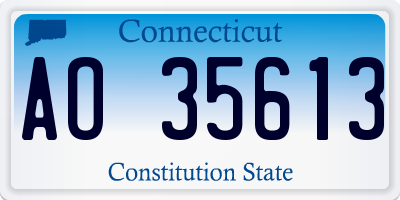 CT license plate AO35613