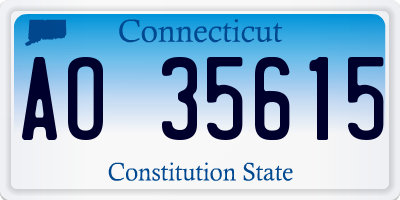 CT license plate AO35615