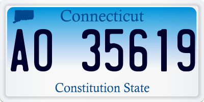 CT license plate AO35619