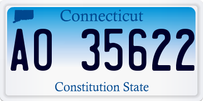 CT license plate AO35622