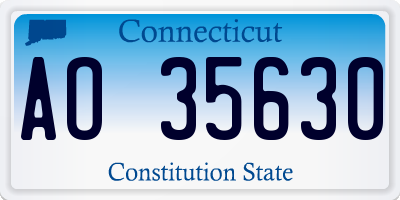CT license plate AO35630