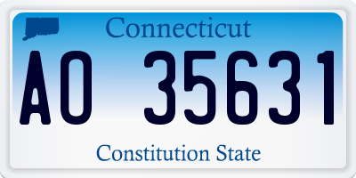 CT license plate AO35631