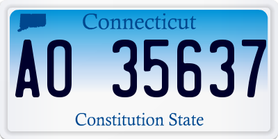 CT license plate AO35637