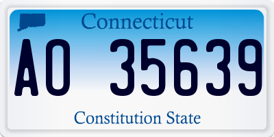 CT license plate AO35639