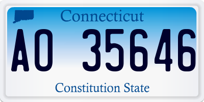 CT license plate AO35646