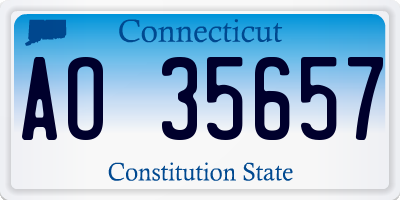 CT license plate AO35657