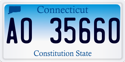 CT license plate AO35660