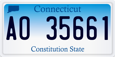 CT license plate AO35661