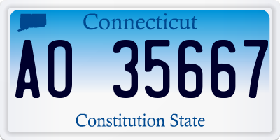 CT license plate AO35667