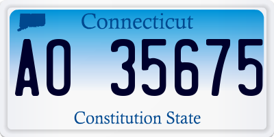 CT license plate AO35675