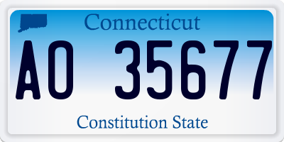 CT license plate AO35677