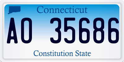 CT license plate AO35686