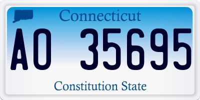 CT license plate AO35695