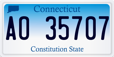 CT license plate AO35707