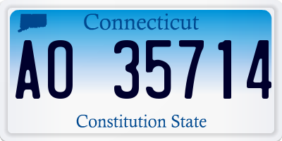 CT license plate AO35714